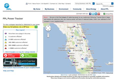 fpl power outage map